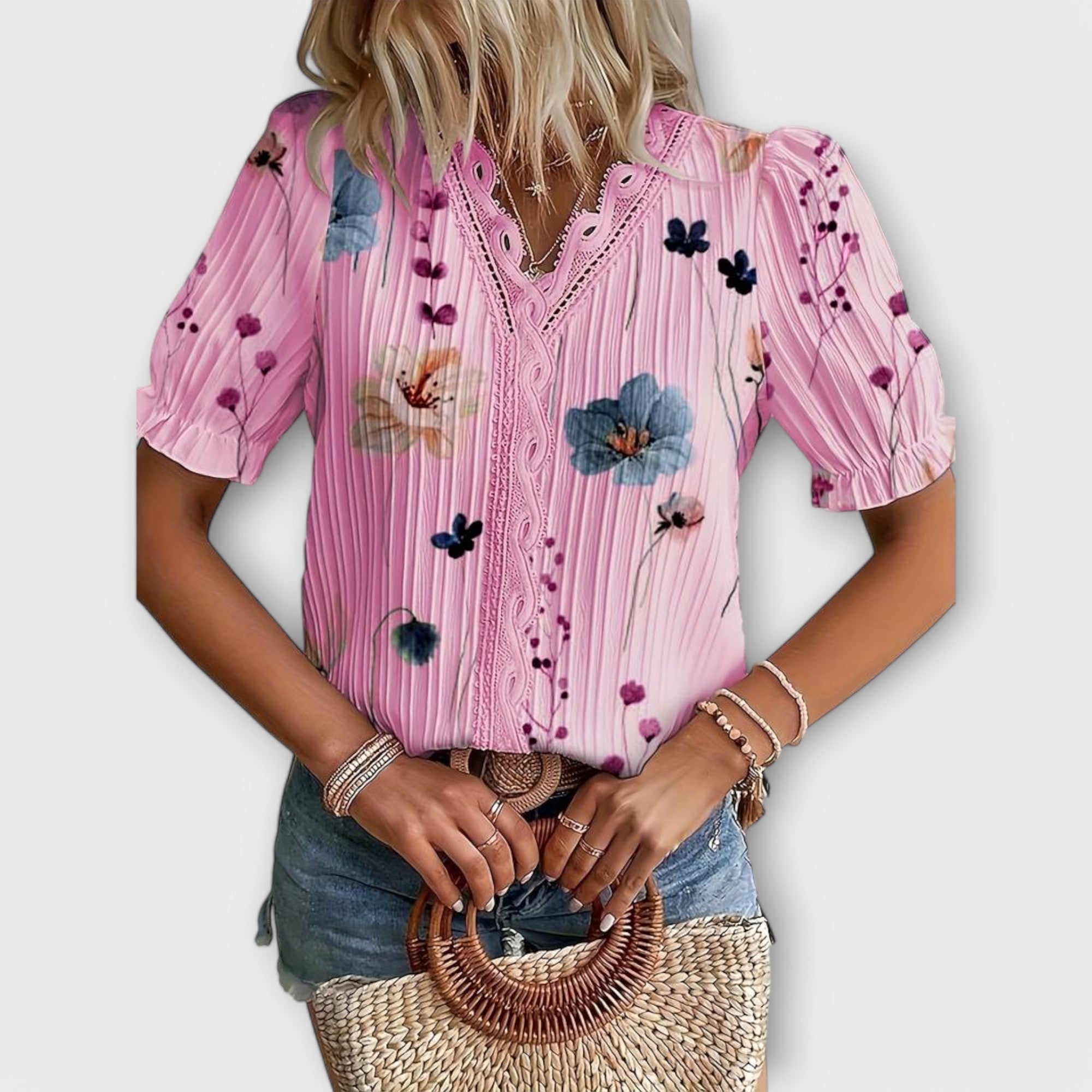 Emily - Fashionable Blouse with V-Neck