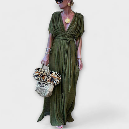 Greek-style kimono maxi dress