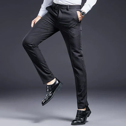 Premium Men's Suit Trousers Striped Verno