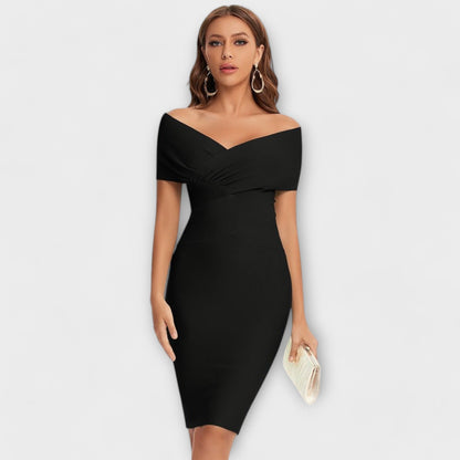Elegant dress with a V-neck